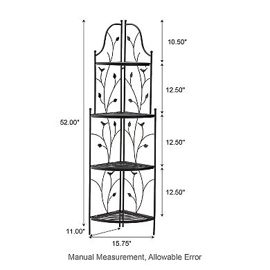 Glitzhome Metal Corner Shelf Plant Stand