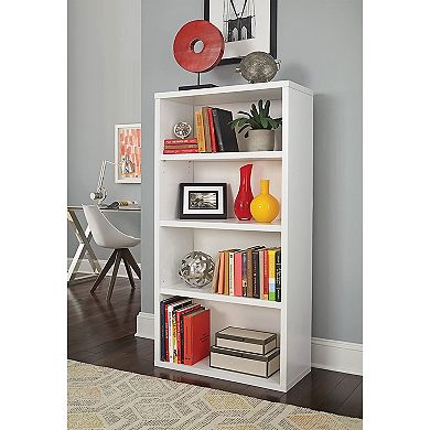 Closetmaid Decorative Modern Rectangular 4 Tier Shelf Wooden Bookcase