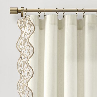 Lush Decor Scalloped Edge Lace Border Window Curtain Panel