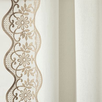 Lush Decor Scalloped Edge Lace Border Window Curtain Panel