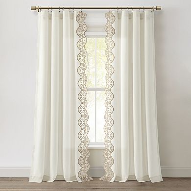 Lush Decor Scalloped Edge Lace Border Window Curtain Panel