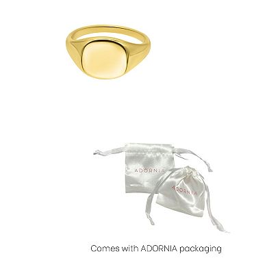 Adornia Gold Tone Square Face Signet Pinky Ring