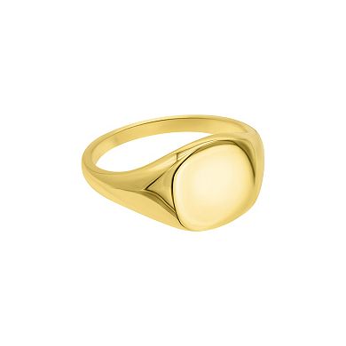 Adornia Gold Tone Square Face Signet Pinky Ring