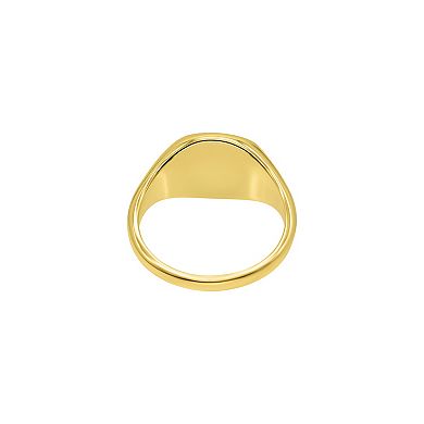 Adornia Gold Tone Square Face Signet Pinky Ring