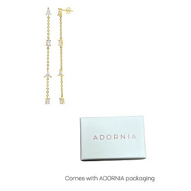 Adornia Gold Tone Crystal Chain Sweeper Earrings