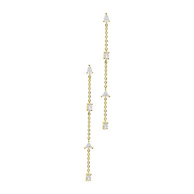 Adornia Gold Tone Crystal Chain Sweeper Earrings