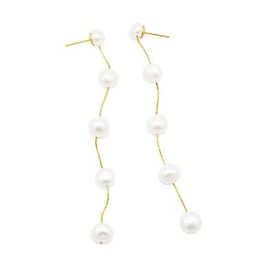 Adornia Gold Tone Freshwater Cultured Pearl Sweeper Earrings