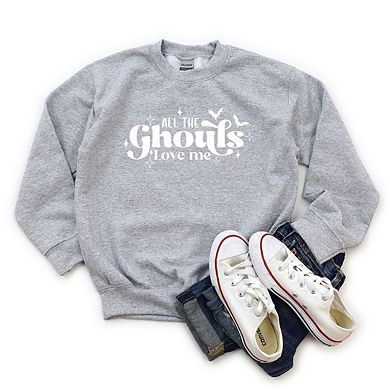 All The Ghouls Love Me Diamonds Youth Graphic Sweatshirt