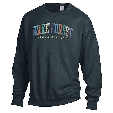 Unisex ComfortWash Gray Wake Forest Demon Deacons Oversized Pullover Sweatshirt