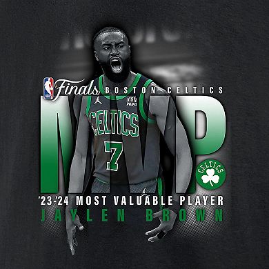 Men's Fanatics Jaylen Brown Black Boston Celtics 2024 NBA Finals Champions MVP Big & Tall T-Shirt