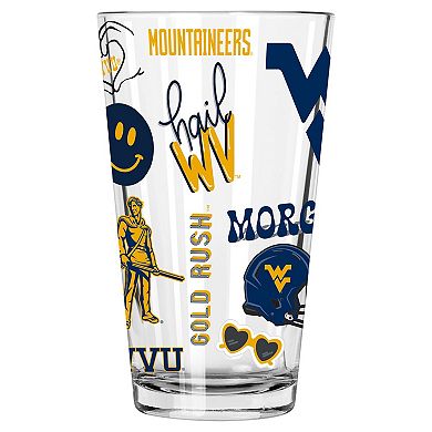 The Memory Company West Virginia Mountaineers 2-Pack 16oz. Pint Glass Loco Design Set