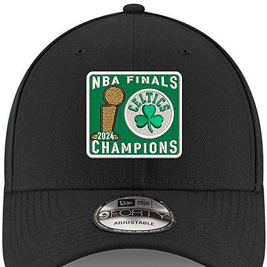 Men's New Era Black Boston Celtics 2024 NBA Finals Champions Squared Up 9FORTY Adjustable Hat