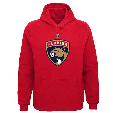 Youth Red Florida Panthers Primary Logo Pullover Hoodie