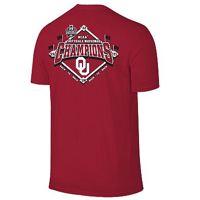 Unisex Original Retro Brand Crimson Oklahoma Sooners Four-Peat NCAA Softball Women’s College World Series Champions T-Shirt