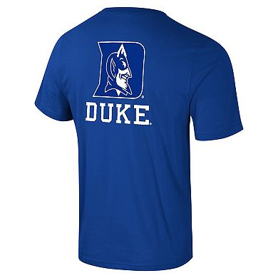 Men's Colosseum Royal Duke Blue Devils Logo Lockup 2-Hit Active Blend T-Shirt