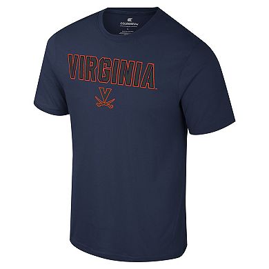 Men's Colosseum Navy Virginia Cavaliers Color Pop Active Blend T-Shirt