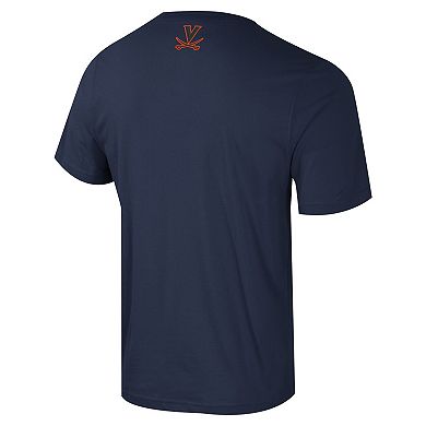 Men's Colosseum Navy Virginia Cavaliers Color Pop Active Blend T-Shirt