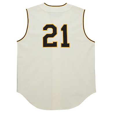 Men's Mitchell & Ness Roberto Clemente Cream Pittsburgh Pirates Cooperstown Collection 1960 Authentic Jersey