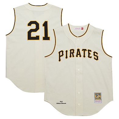 Men's Mitchell & Ness Roberto Clemente Cream Pittsburgh Pirates Cooperstown Collection 1960 Authentic Jersey