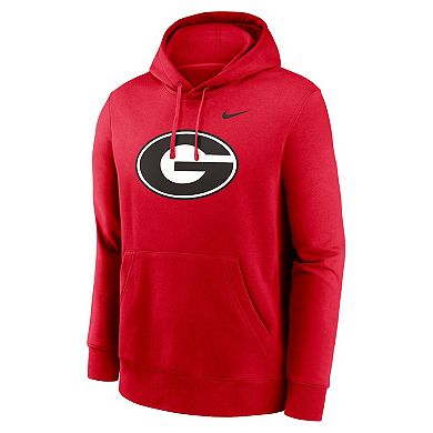 Men's Nike Red Georgia Bulldogs Primetime Evergreen Club Fleece Pullover Hoodie