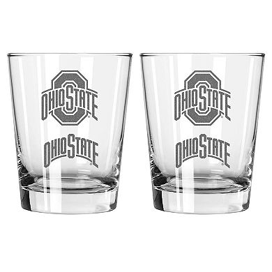 The Memory Company Ohio State Buckeyes 2-Pack 15oz. Double Old Fashioned Glass Set