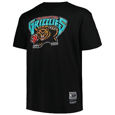 Men's Mitchell & Ness Black Vancouver Grizzlies Big & Tall Hardwood Classics Vintage Logo T-Shirt