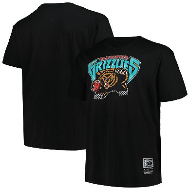 Men's Mitchell & Ness Black Vancouver Grizzlies Big & Tall Hardwood Classics Vintage Logo T-Shirt