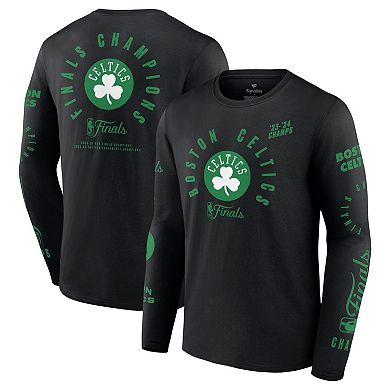 Men's Fanatics Black Boston Celtics 2024 NBA Finals Champions Drive to the Hoop Long Sleeve T-Shirt