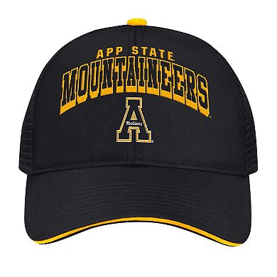 Men's Colosseum Black Appalachian State Mountaineers Wyatt Primary Team Trucker Adjustable Hat