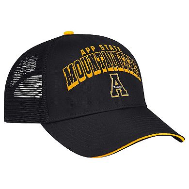 Men's Colosseum Black Appalachian State Mountaineers Wyatt Primary Team Trucker Adjustable Hat