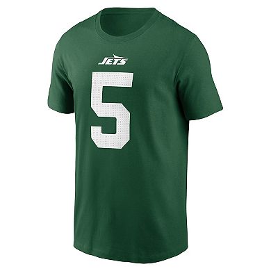 Men's Nike Garrett Wilson Green New York Jets Name & Number T-Shirt