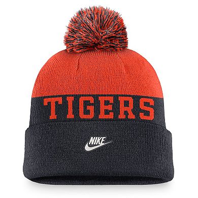 Men's Nike Navy Detroit Tigers Rewind Peak Cuffed Knit Hat with Pom