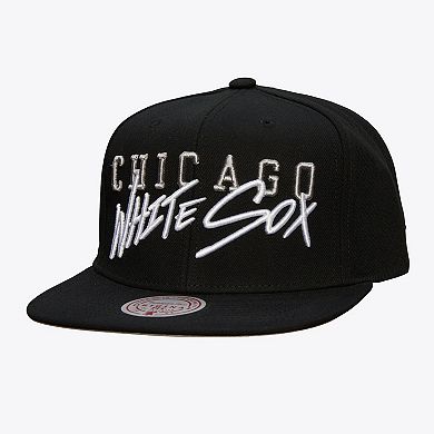 Men's Mitchell & Ness Black Chicago White Sox Team Tagged Snapback Hat