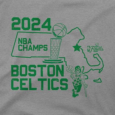 Women's Stadium Essentials Heather Gray Boston Celtics 2024 NBA Finals Champions City State Tank Top
