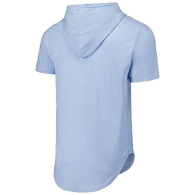 Men's Majestic Threads Light Blue Texas Rangers Tri-Blend Hoodie T-Shirt
