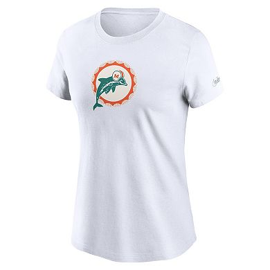 Women's Nike White Miami Dolphins Primary Logo T-Shirt