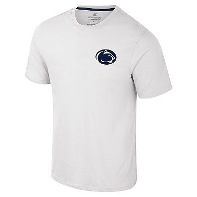 Men's Colosseum White Penn State Nittany Lions Logo Lockup 2-Hit Active Blend T-Shirt