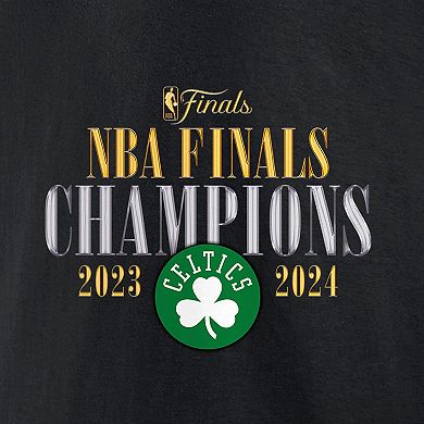 Men's Fanatics Black Boston Celtics 2024 NBA Finals Champions Fade Away Jumper Roster Signature T-Shirt