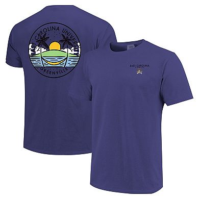 Unisex Purple ECU Pirates Scenic Comfort Colors T-Shirt