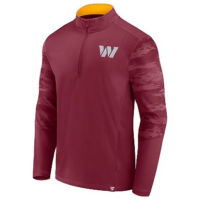 Men's Fanatics Burgundy Washington Commanders Ringer Quarter-Zip Jacket