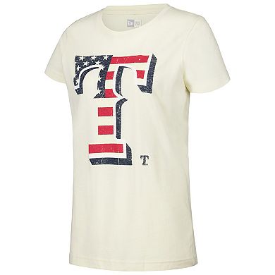 Women's New Era Cream Texas Rangers Vintage T-Shirt