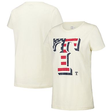 Women's New Era Cream Texas Rangers Vintage T-Shirt