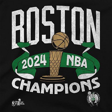 Men's Stadium Essentials Black Boston Celtics 2024 NBA Finals Champions Intensity Banner T-Shirt