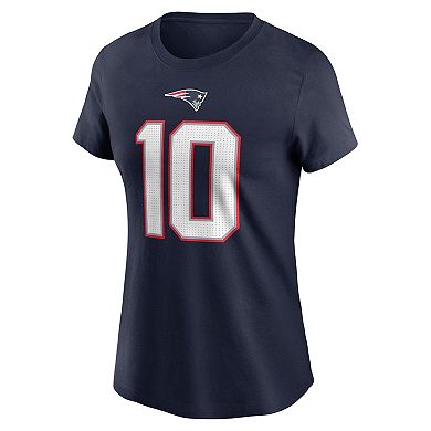 Women's Nike Drake Maye Navy New England Patriots 2024 NFL Draft First Round Pick Name & Number T-Shirt