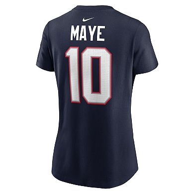 Women's Nike Drake Maye Navy New England Patriots 2024 NFL Draft First Round Pick Name & Number T-Shirt