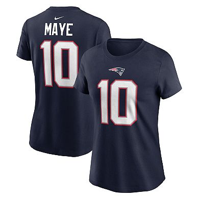 Women's Nike Drake Maye Navy New England Patriots 2024 NFL Draft First Round Pick Name & Number T-Shirt