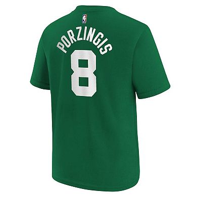 Youth Nike Kristaps Porzingis Kelly Green Boston Celtics Icon Name & Number T-Shirt