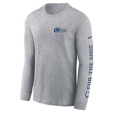 Men's Nike Heather Gray Indianapolis Colts All Out Long Sleeve T-Shirt