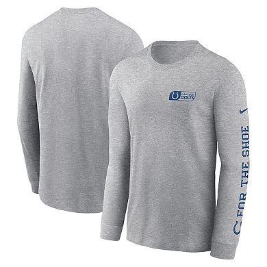 Men's Nike Heather Gray Indianapolis Colts All Out Long Sleeve T-Shirt