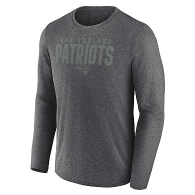 Men's Fanatics Heather Charcoal New England Patriots Blackout Lateral Long Sleeve T-Shirt